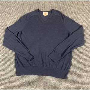 Brooks Brothers Sweater Mens Small S V Neck Red Fleece Cashmere Blend Comfort
